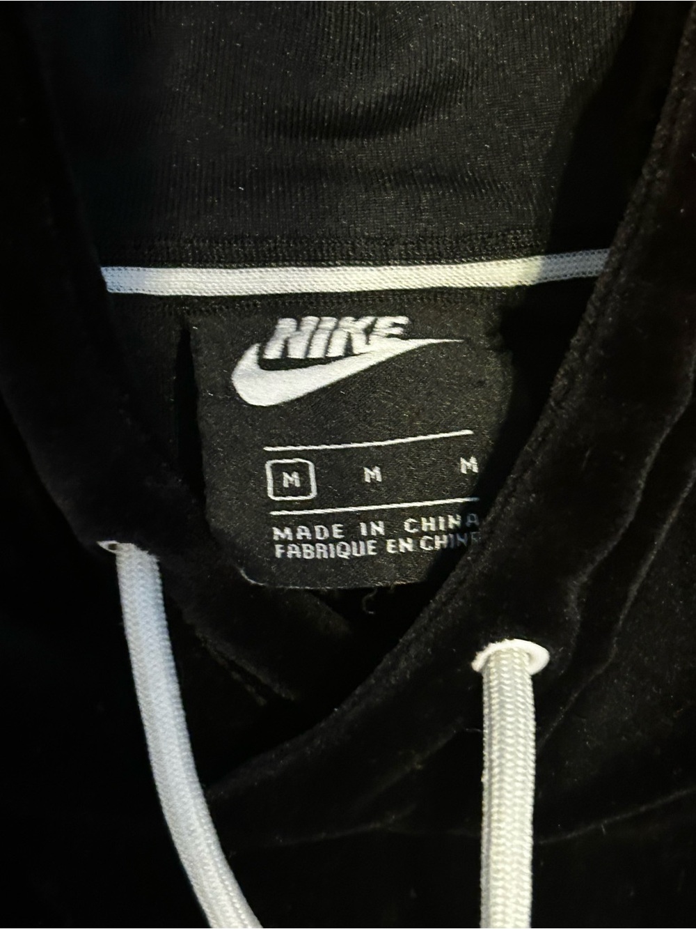 Nike Black Medium Velour Good Condition Hooded Longline Pullover or Short Dress - Picture 2 of 5